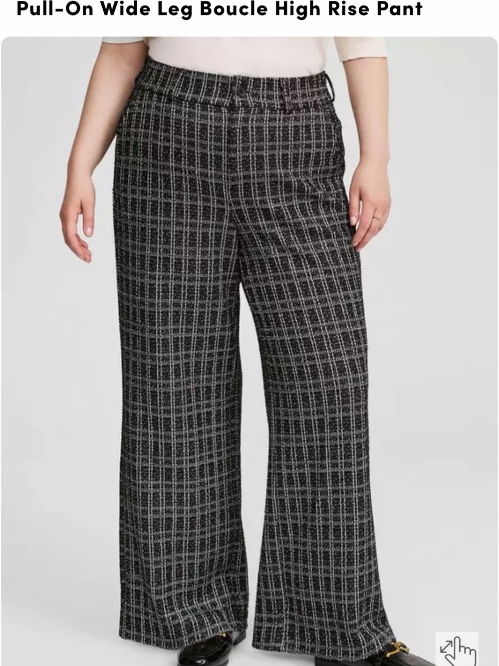 torrid Black Plaid Wide Leg Pull-On Pants